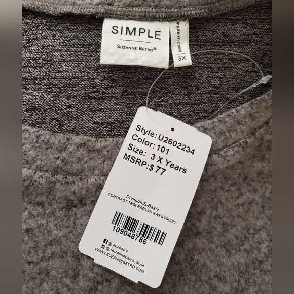 Simple by Suzanne Betro Sweatshirt sz 3x - Picture 11 of 12